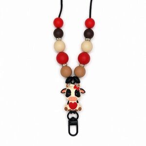 Silicone Cow Charm Lanyard